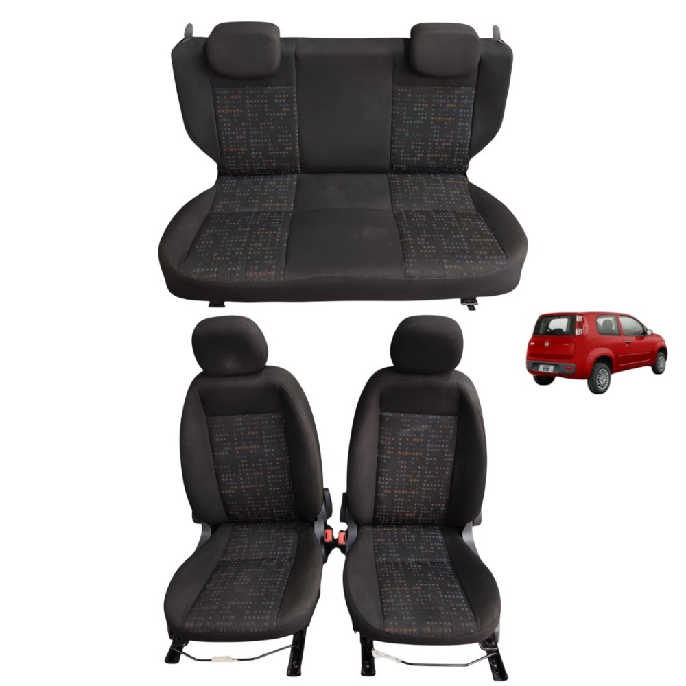 Jogo banco tecido fiat uno vivace 2 portas 2014 2015 2016 17