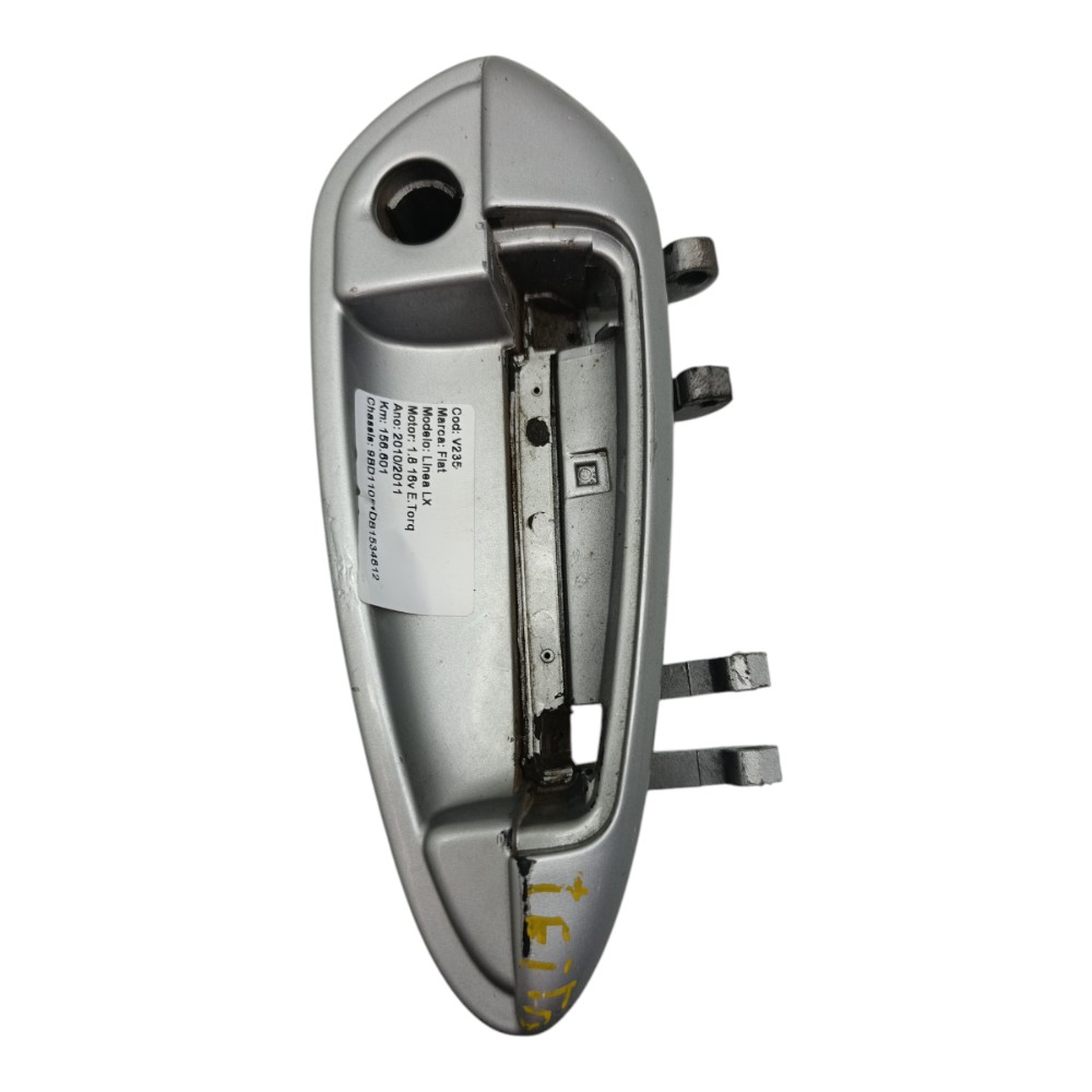 Suporte Maçaneta Externa Dianteira Direita Fiat Linea 2011 Prata Dianteira 2