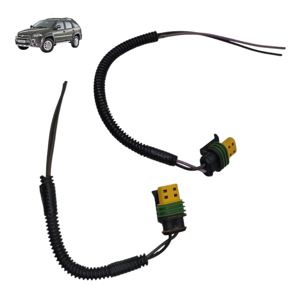 Par plug conector farol milha Fiat Palio Weekend adv 2009 1