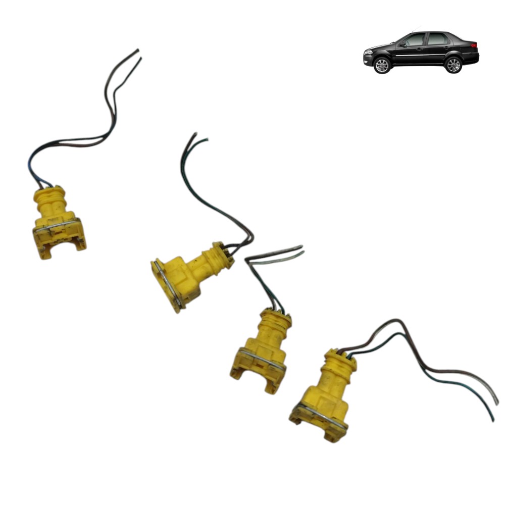 Jogo Plug Conector Bico Injetor Fiat Siena 1.0 2010 2011 1