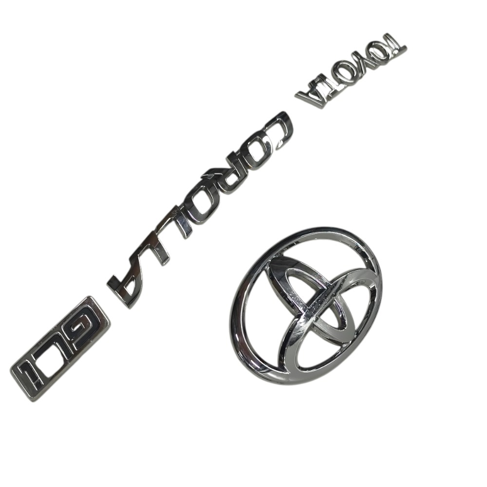 Jogo Emblema Traseiro Toyota Corolla Gli 2015 2016 2017 2018 Prata 4