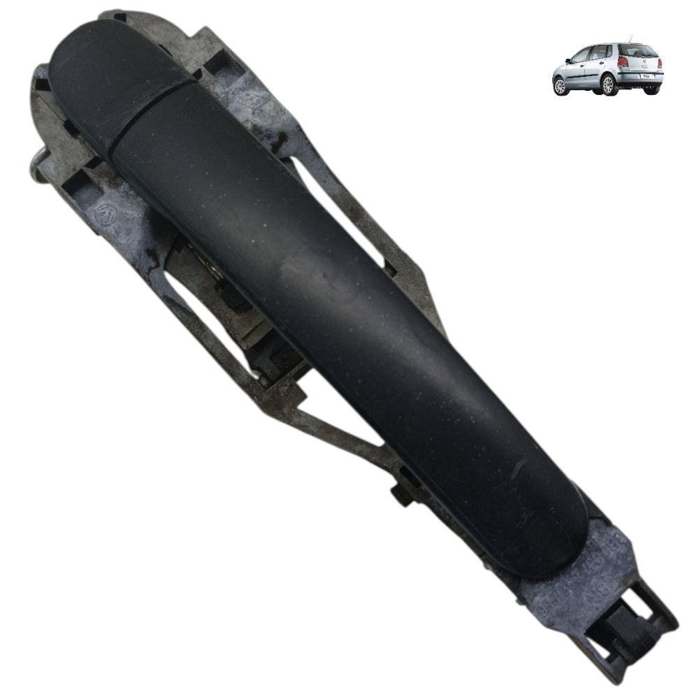 Maçaneta Externa Traseira Esquerda Vw Polo 2007 2008 2009 10 Preto Traseira 1