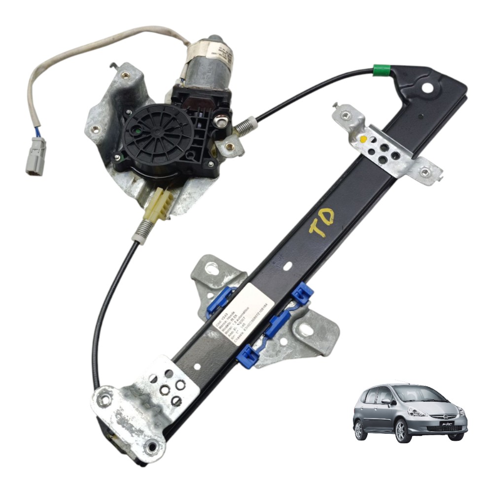 Motor Máquina Vidro Traseiro Direito Honda Fit 2004 Á 2012 1