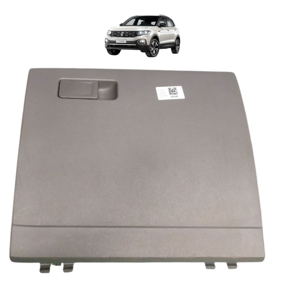 Tampa Porta Luvas Vw Tcross 2020 2021 2022 2023 Cinza Claro 1