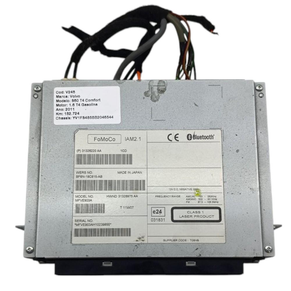 Central Multimídia Volvo S60 1.6 T4 2010 2011 2012 31326220