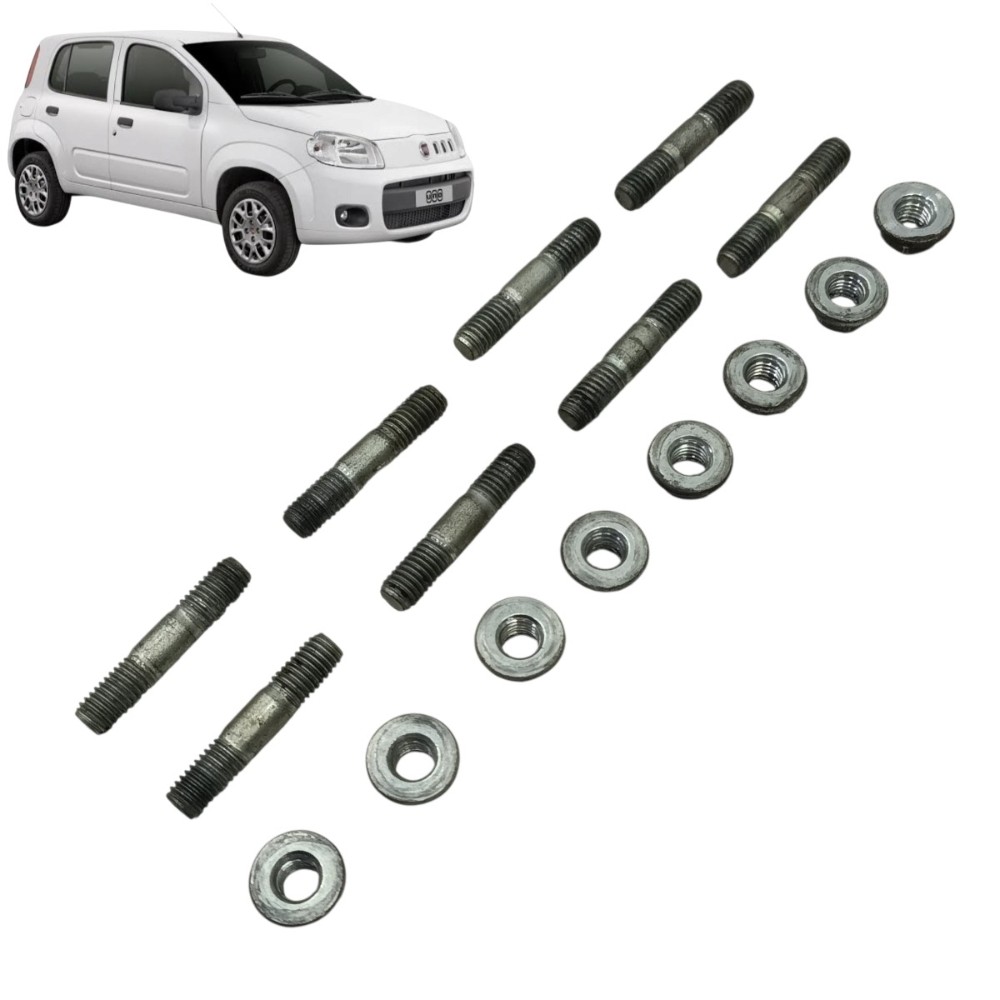 Jogo Parafuso Porcas Escapamento Fiat Uno Vivace 2012 2013