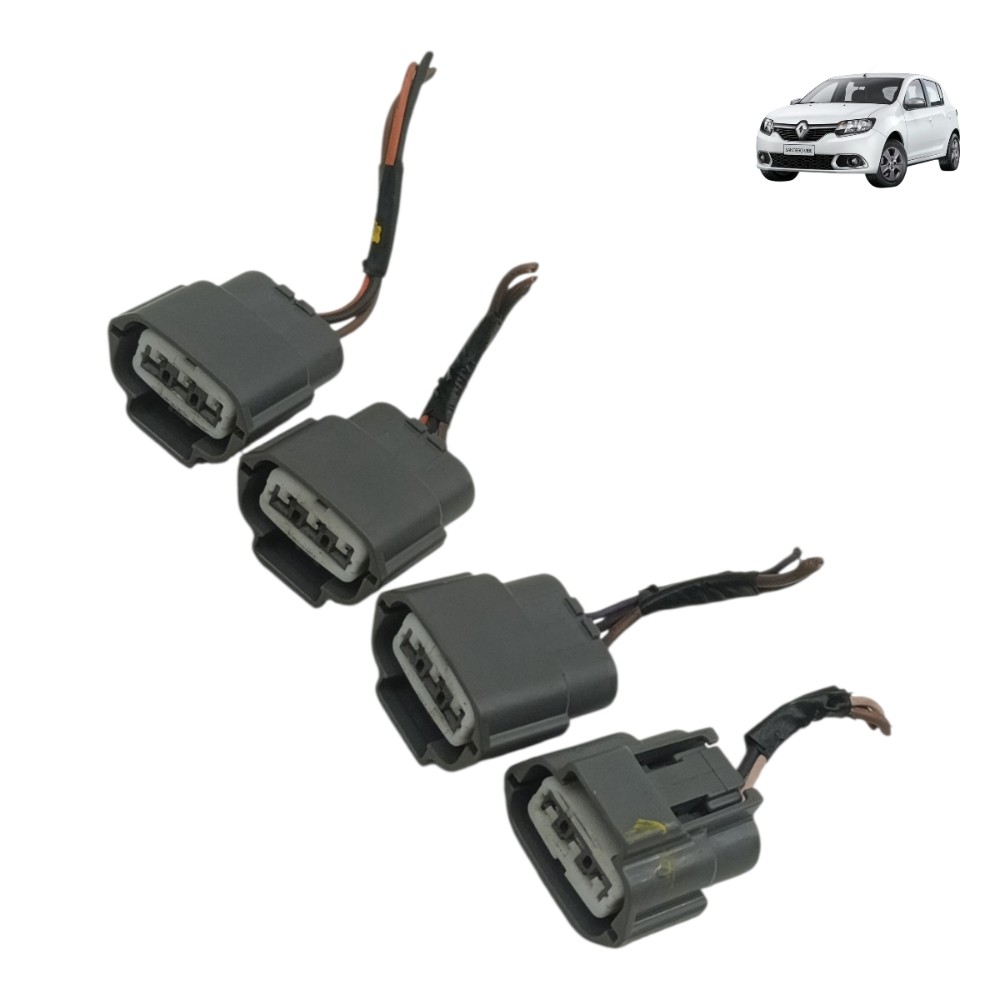 Jogo Plug Conector Bobina Ignição Renault Sandero Stepway 19