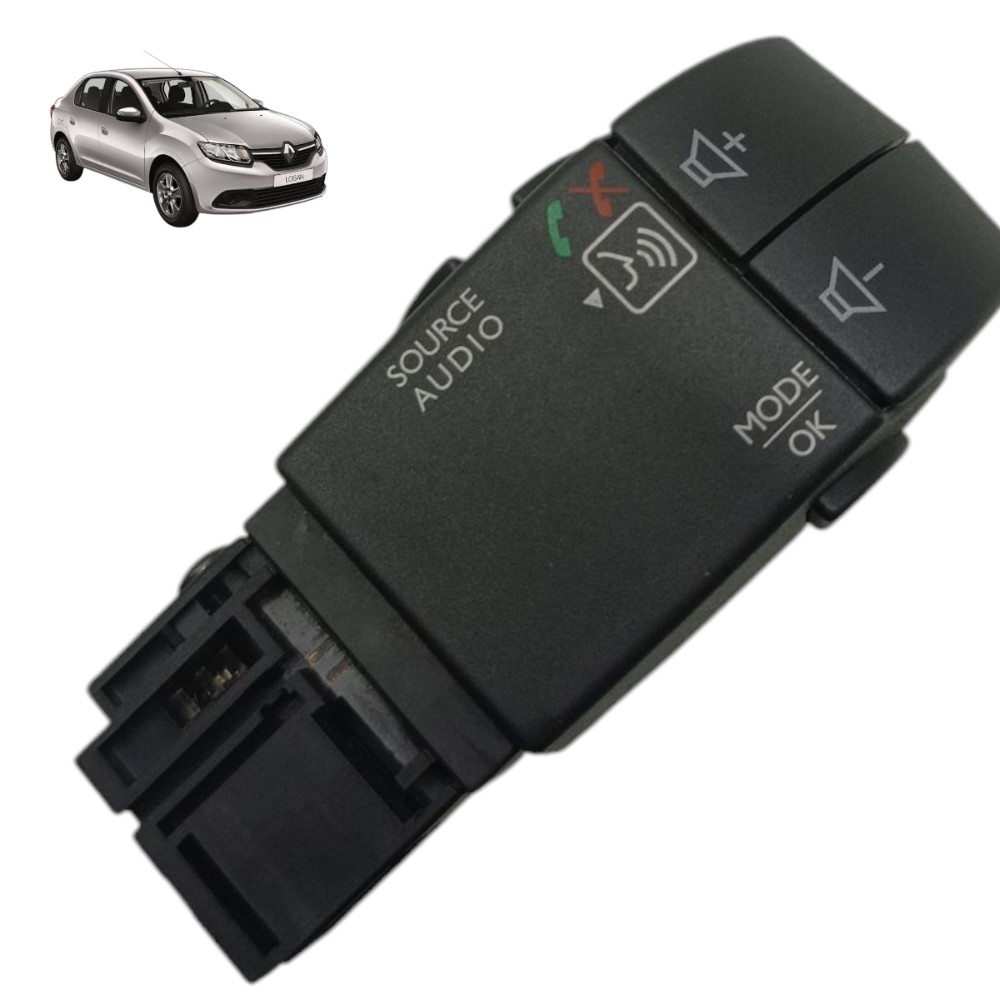 Comando Rádio Volante Renault Logan Sandero 2017 2018 2019 1