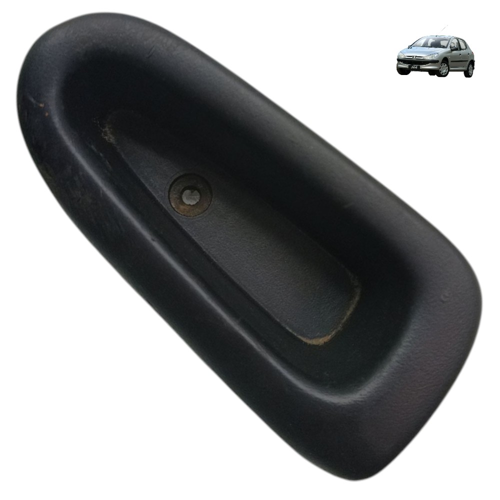 Puxador Interno Porta Traseira Direita Peugeot 206 2008 2009 Preto Traseira 1
