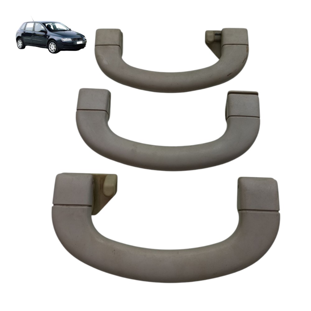 Jogo Alça Pqp Teto Fiat Stilo 2003 2004 2005 2006 2007 2008 Bege 1