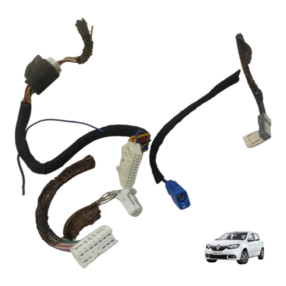Jogo Plug Conector Som Multimídia Renault Sandero 2015 2019