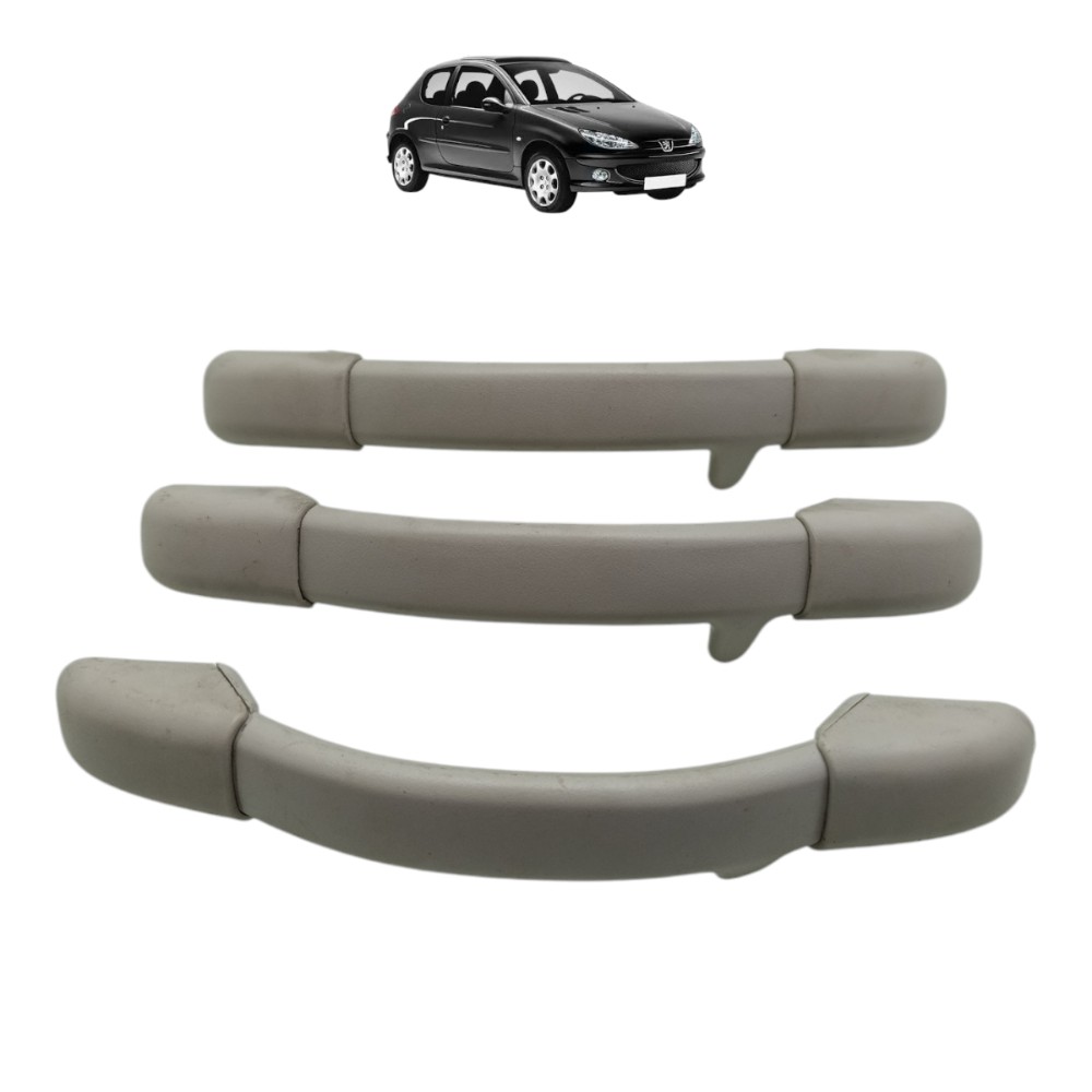 Jogo Alça Teto Pqp Peugeot 206 207 2007 2008 2009 2010 Cinza 1