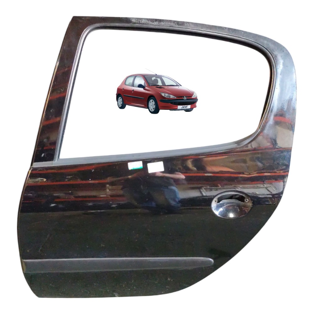 Porta Traseira Esquerda Peugeot 206 207 2006 2007 2008 09 11 Traseira Esquerda Preto 1
