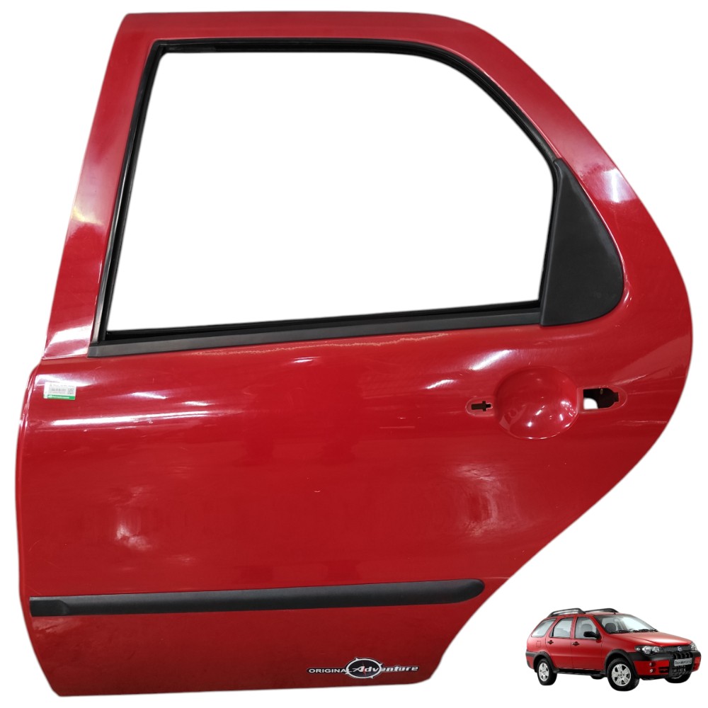 Porta Traseira Esquerda Fiat Palio Weekend Adv 2005 2006 07 Traseira Esquerdo Vermelho 1