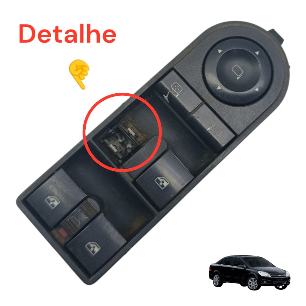 Comando Botão Vidro Retrovisor Gm Vectra 2009 Com Detalhe 1