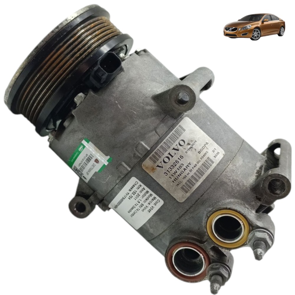 Compressor Ar Condicionado Volvo S60 T4 1.6 2011 2012 2013 1