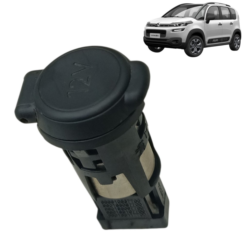 Tomada Acendedor 12v Citroen Aircross 2016 2017 2018 2019 Preto