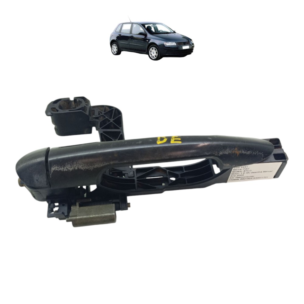 Maçaneta Externa Porta Dianteira Esquerda Fiat Stilo 2003 04 Preto 1