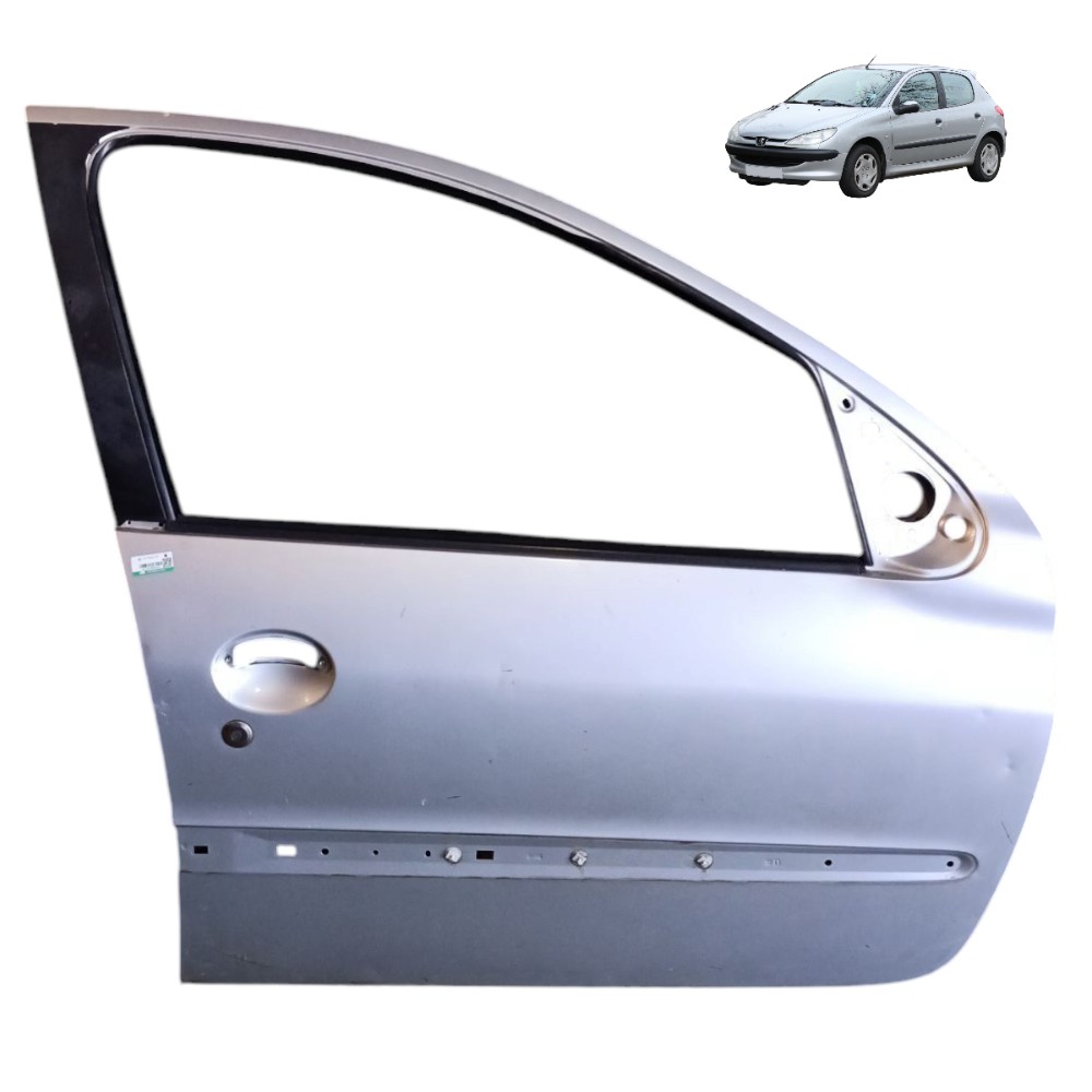 Porta Dianteira Direita Peugeot 206 207 2007 2008 2009 2010 Dianteira Direito Prata 1