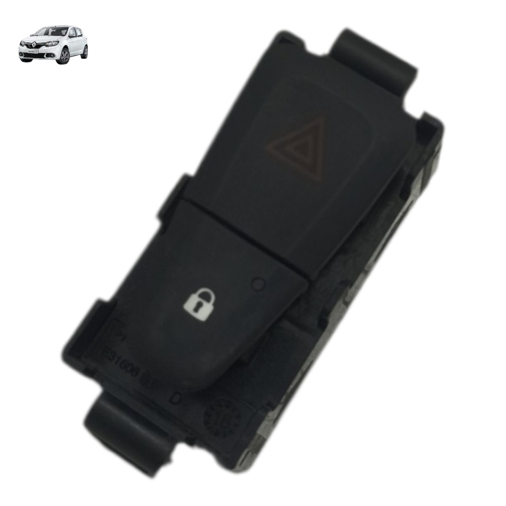 Botão pisca alerta trava porta Renault Sandero 2016 2017