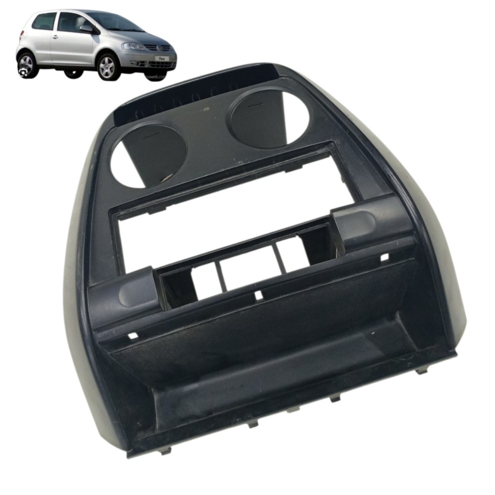 Moldura Painel Central Vw Fox 2003 Até 2008 Preto Moldado