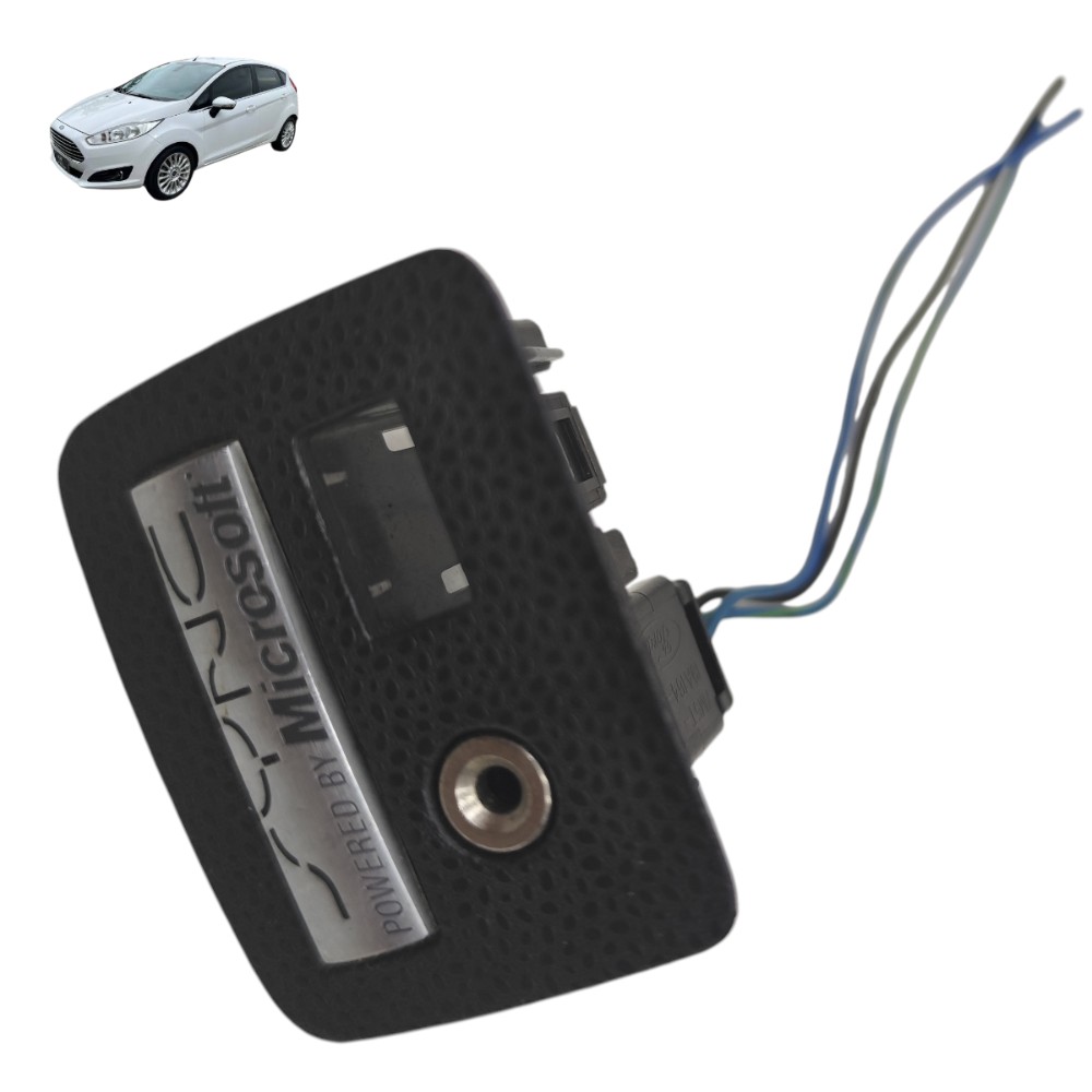 Entrada auxiliar console central ford new fiesta 2014 2015 1