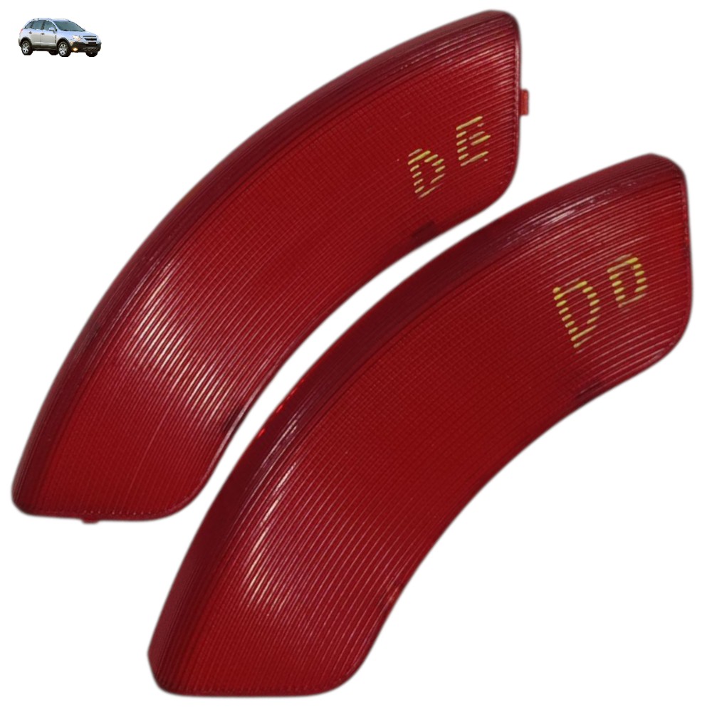 Par Refletor Olho Gato Forro Porta Dianteira Gm Captiva 2010 Vermelho 1