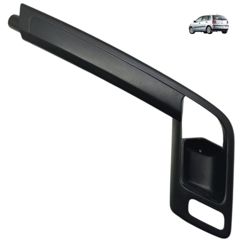 Puxador Interno Porta Traseira Esquerda Vw Polo Hatch 2008 Preto Traseira 1