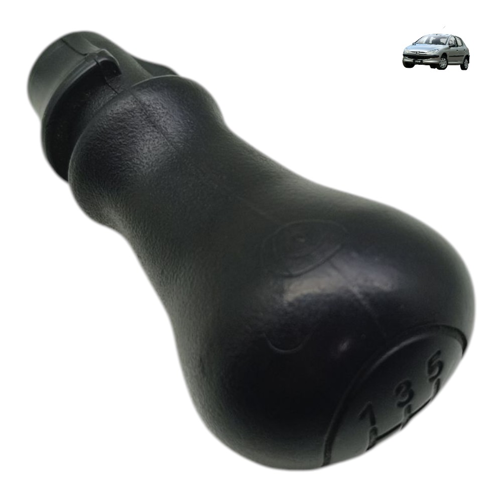Manopla Alavanca Câmbio Peugeot 206 207 2007 2008 2009 2010 Preto 1