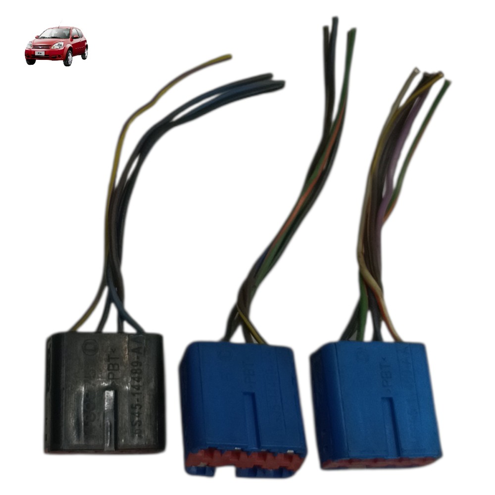 Jogo plug conector botão vidro porta ford ka 2008 2009 2010 1