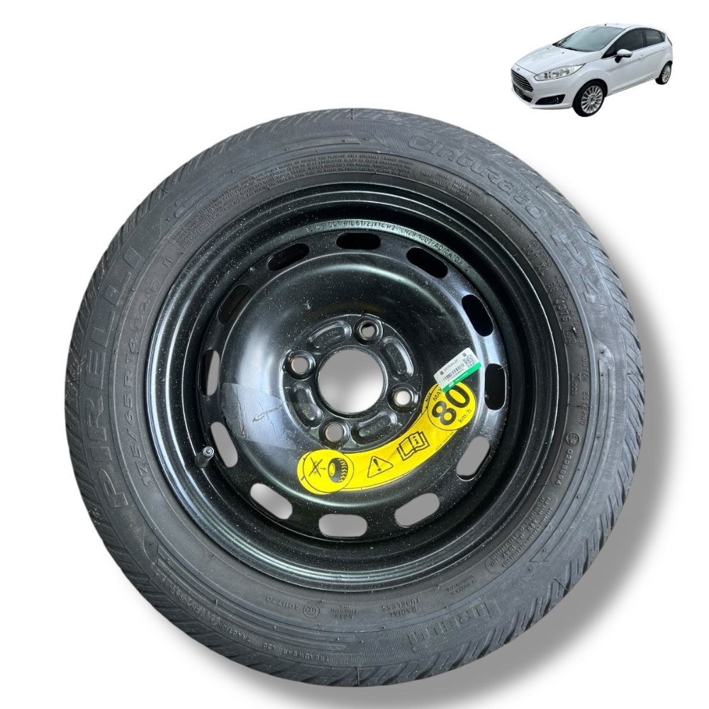 Roda estepe aro 14 pneu 175 65 ford new fiesta 2013 2014 15 1