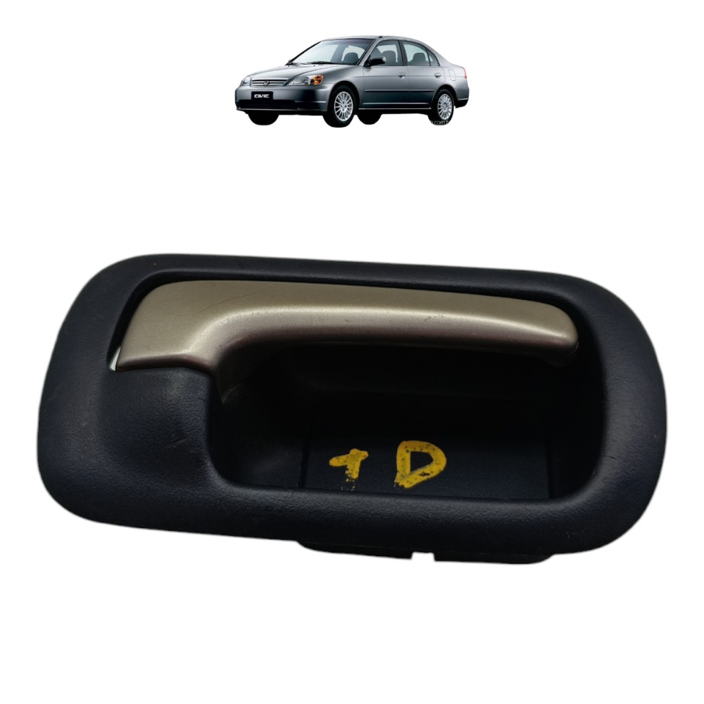 Maçaneta Interna Traseira Direita Honda Civic G7 2001 2002 Preto Traseira 1