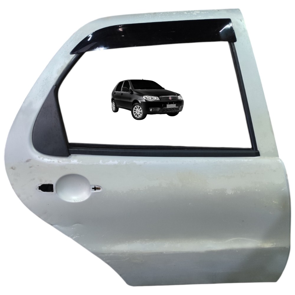 Porta Traseira Direita Fiat Palio 2011 2010 2009 08 Detalhe Traseira Direito Prata 1