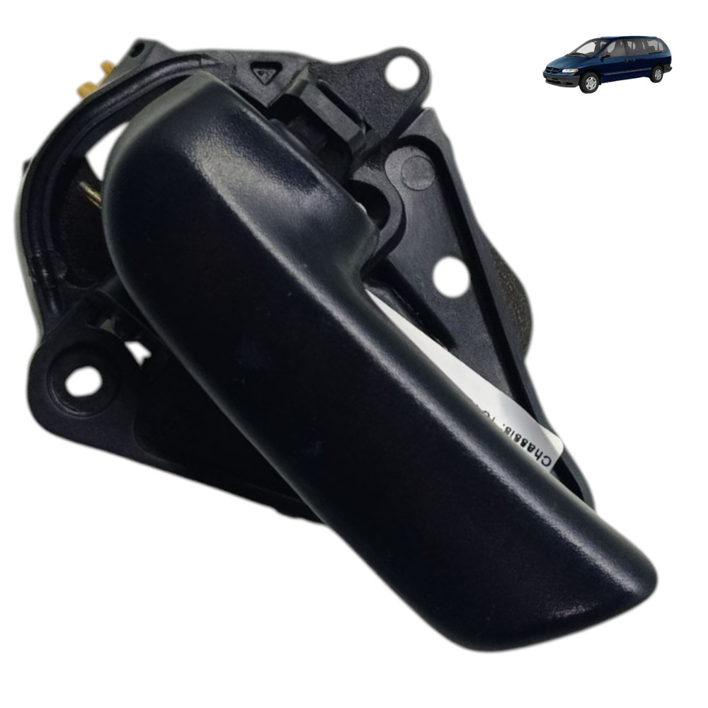Maçaneta Interna Dianteira Esquerda Chrysler Caravan 1999 00 Preto Dianteira 1