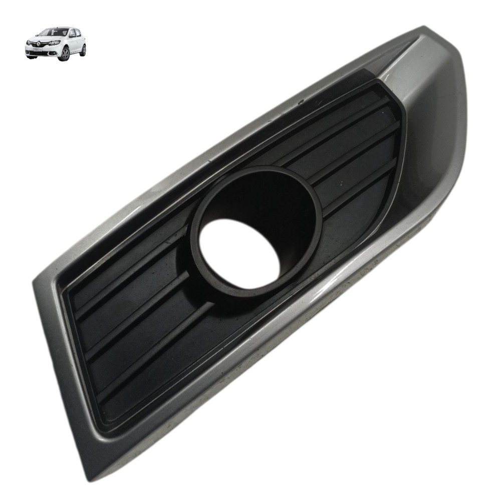 Moldura Direita Farol Milha Renault Sandero 2016 2017 2018 Preto E Cinza Direito 1
