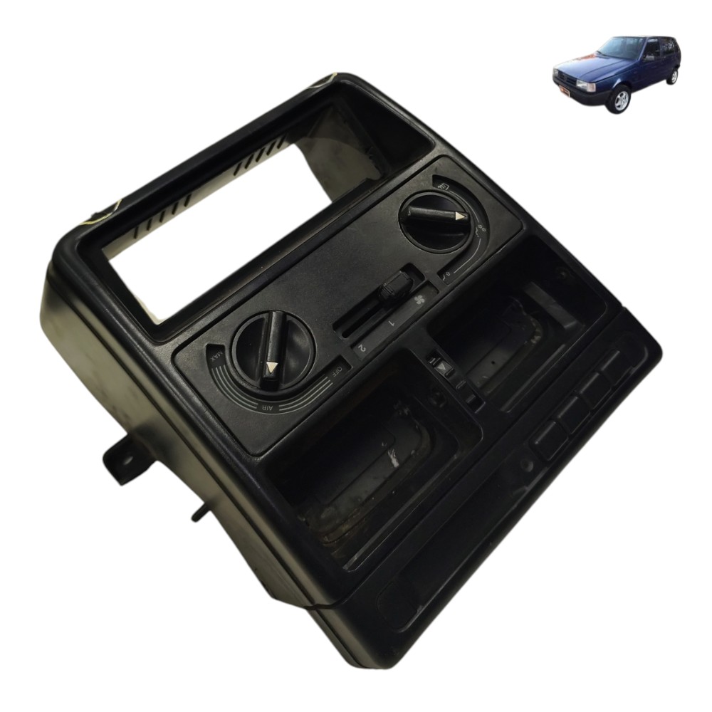 Moldura Central comando ar painel Fiat Uno 1995 1996 1997