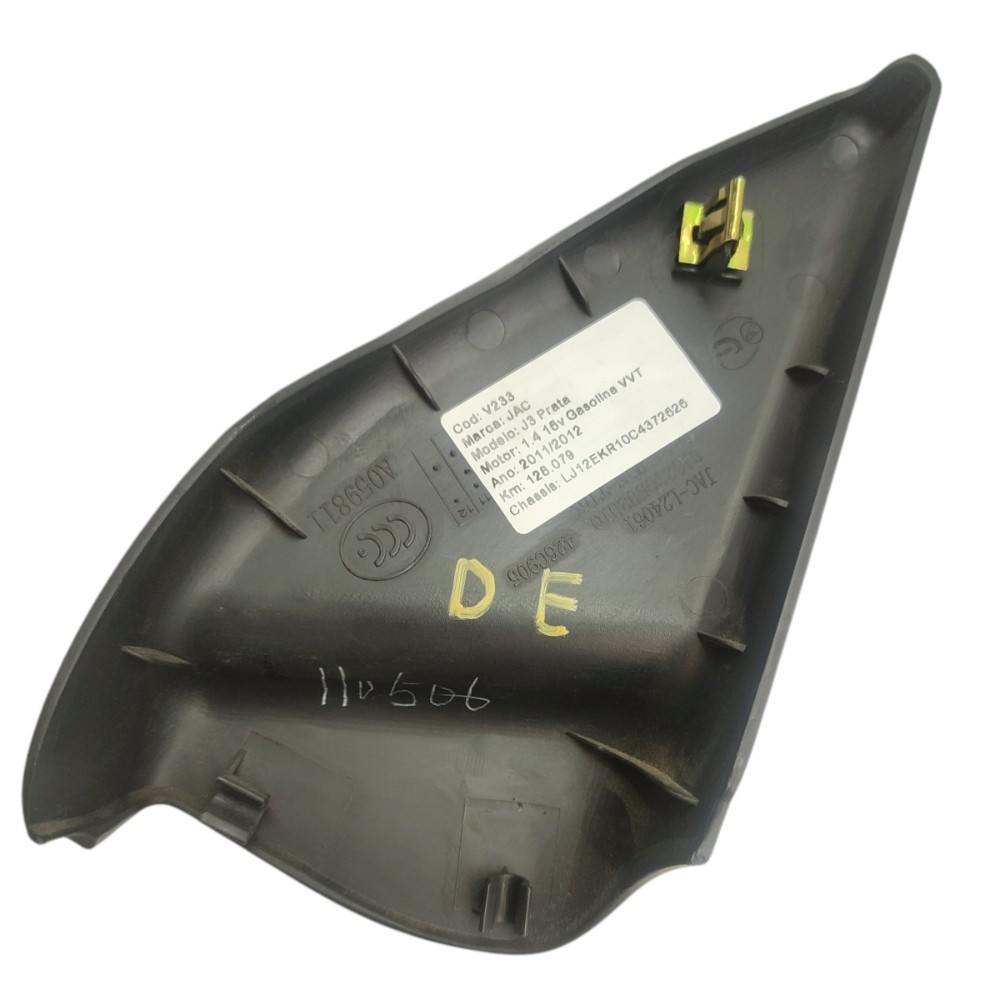 Acabamento Interno Retrovisor Esquerdo Jac J3 2011 2012 2013 Preto 3