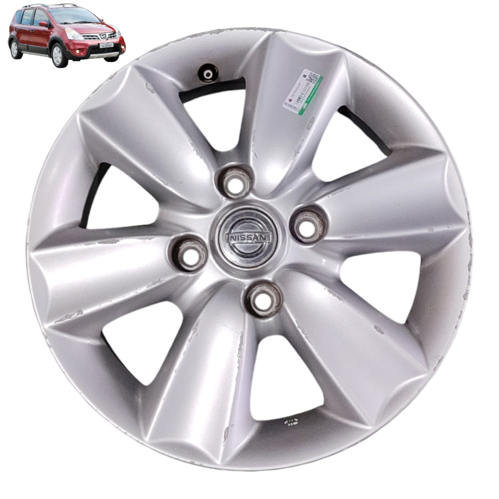 Jogo Roda Aro 15 4×114 Nissan Livina Tiida 2012 2013 Detalhe Cinza 2