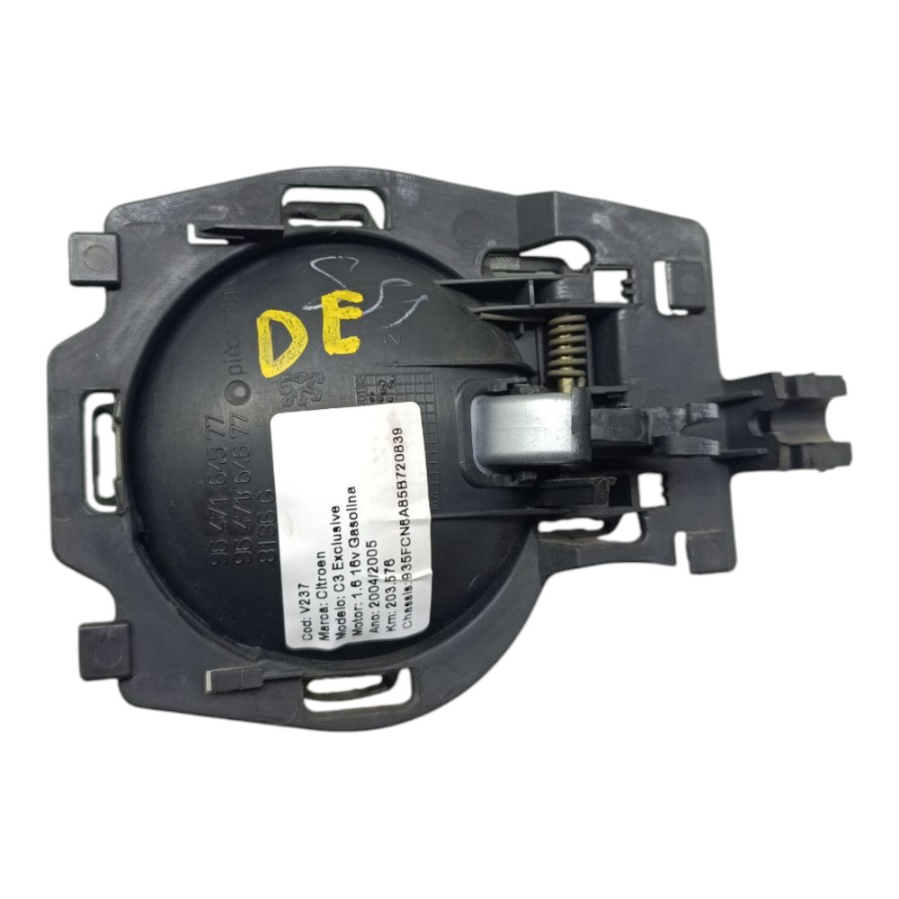 Maçaneta Interna Lado Esquerdo Citroen C3 2004 2005 2006 07 Prata Dianteira/traseira 4