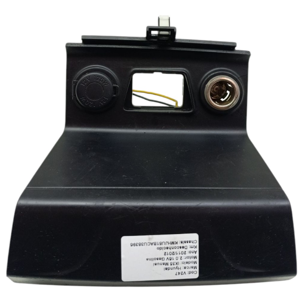 Acabamento Tomada 12v Console Hyundai Ix35 2011 2012 2013 Preto 2