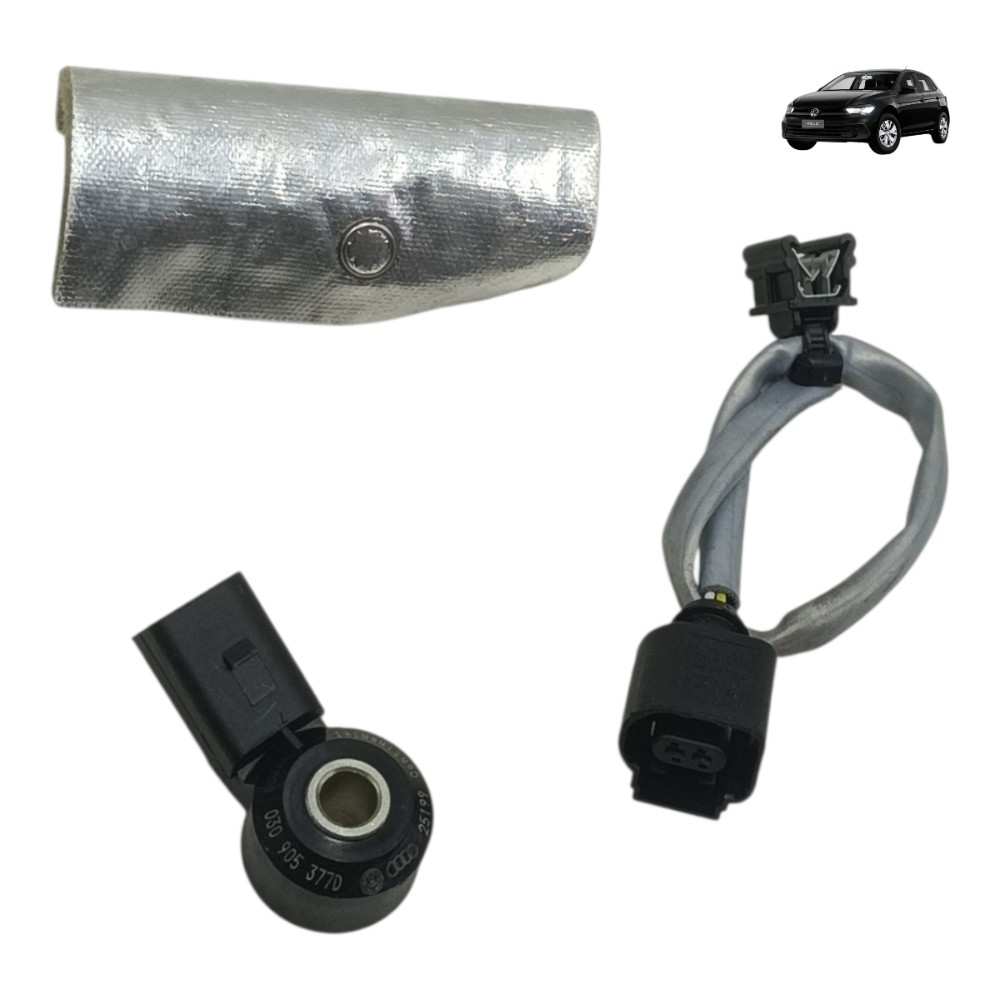 Sensor detonação com capa térmica plug conector vw polo 2026
