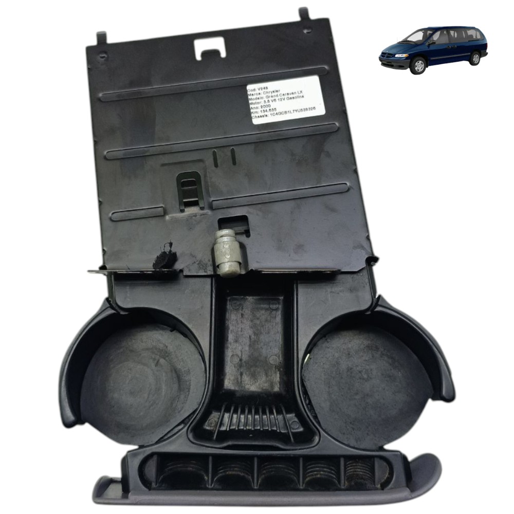 Porta Copo Painel Chrysler Grand Caravan 1997 1998 1999 2000 Preto