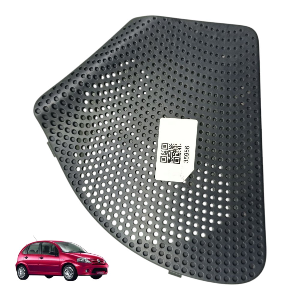 Tela Alto Falante Porta Traseira Esquerda Citroen C3 2005 06 Preto 1