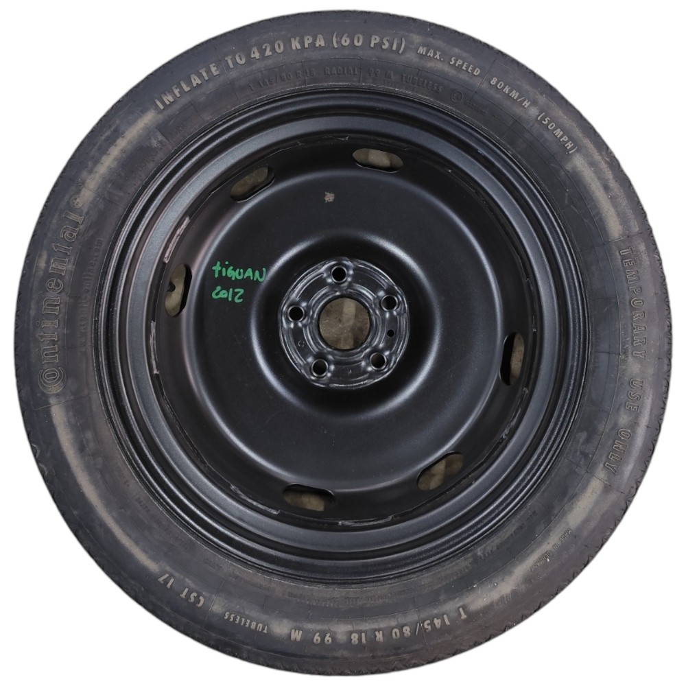 Roda Estepe Fino Aro 18 5×112 Vw Tiguan 2011 2012 2013 2014 Preto 4
