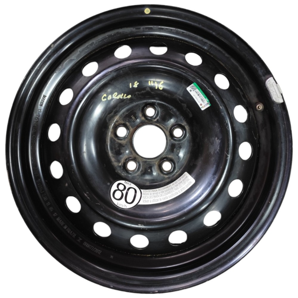Roda Ferro Aro 16 5×100 Linha Toyota Corolla Prius Preto