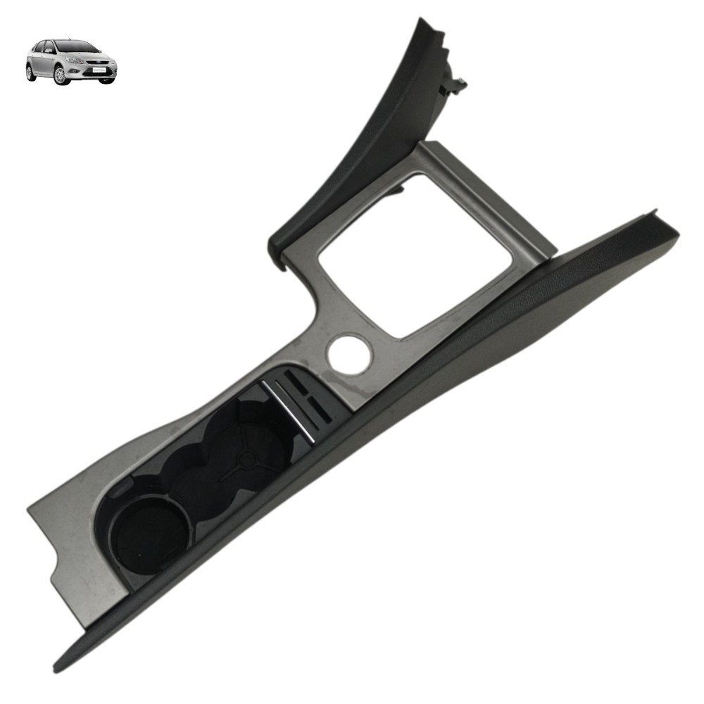 Moldura Acabamento Porta Copo Console Ford Focus 2013 2012 Cinza E Preto