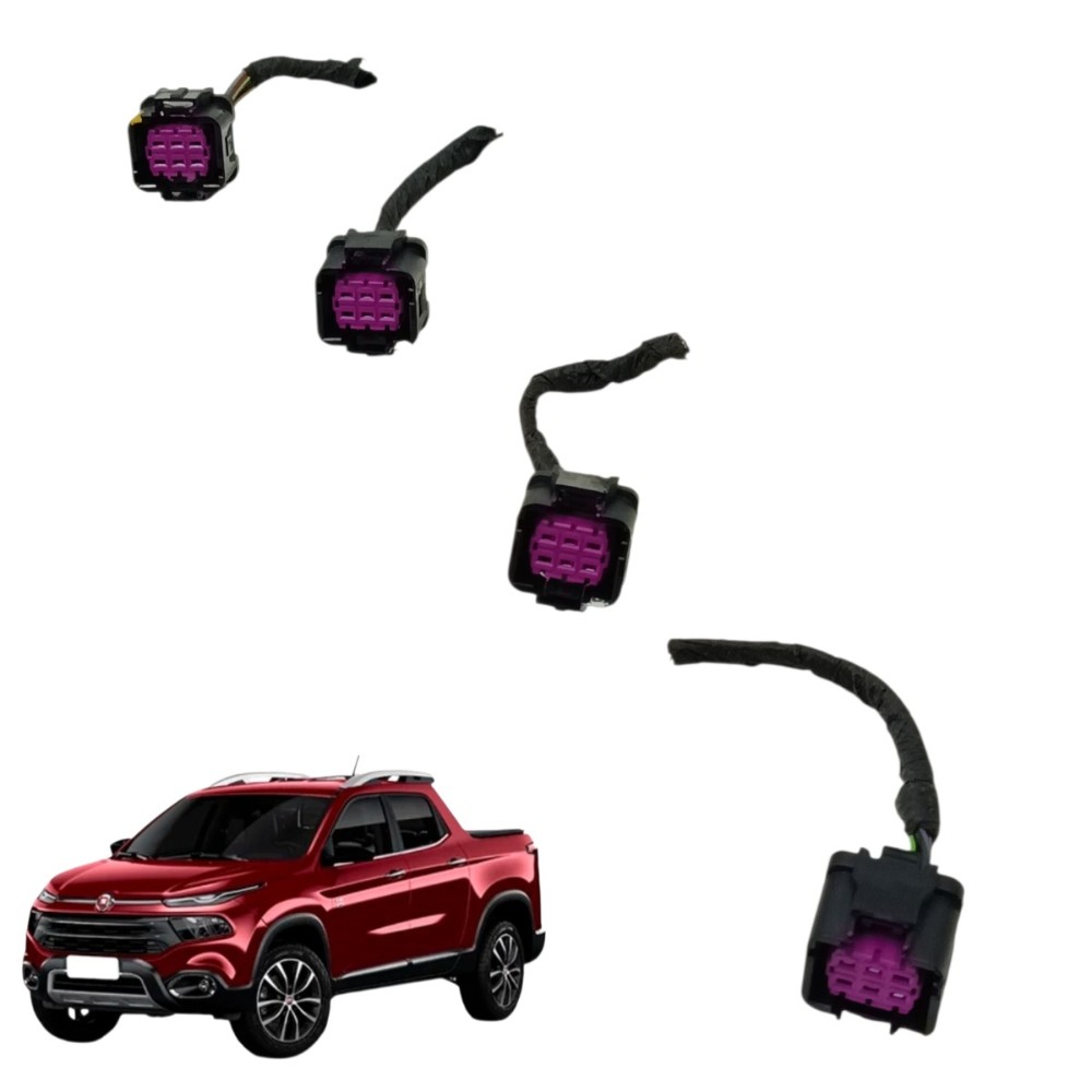 Jogo plug conector motor vidro fiat toro 2021 2020 2019 2018