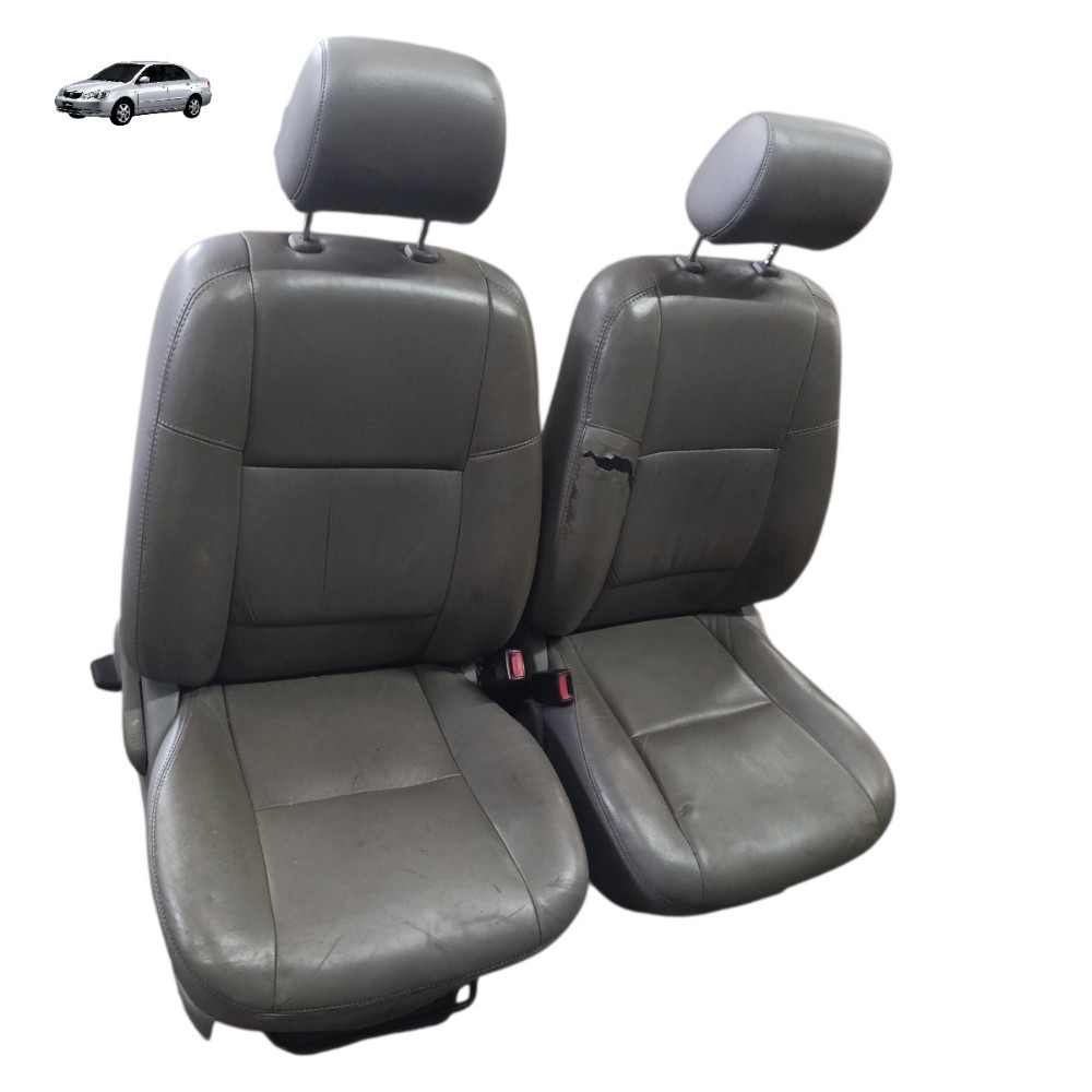 Par Banco Couro Dianteiro Toyota Corolla 2003 2008 Detalhe Cinza 1