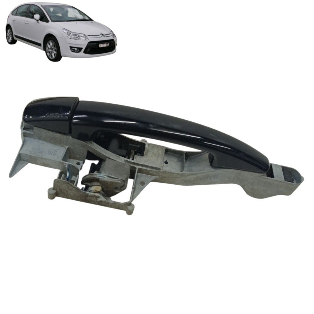 Maçaneta Externa Traseira Esquerda Citroen C4 2009 2010 Preto Traseira
