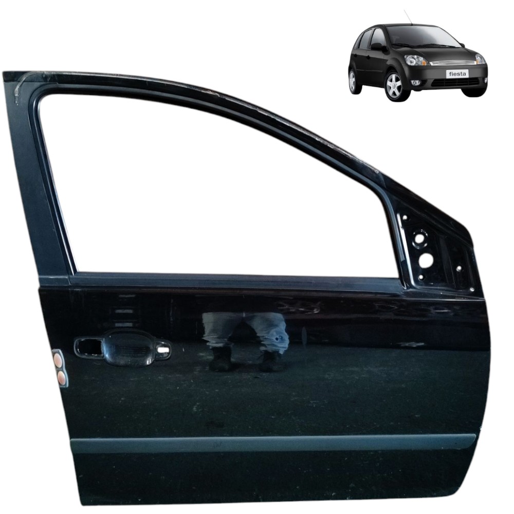 Porta Dianteira Direita Ford Fiesta 2003 2004 2005 2006 2007 Dianteira Preto 1
